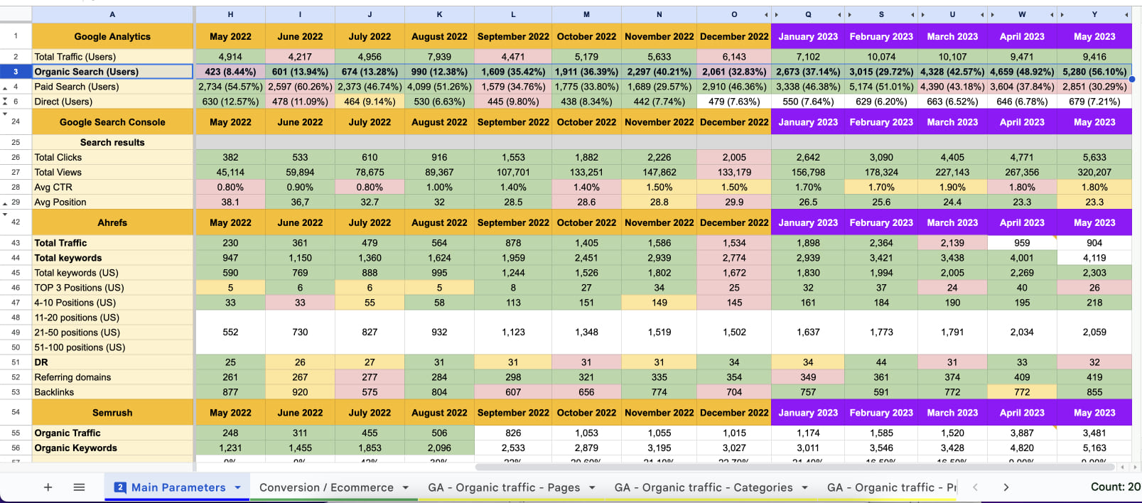Monthly SEO Monitoring Report