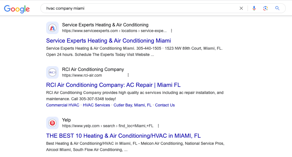 HVAC Miami SEO